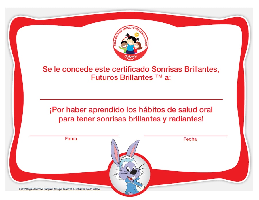 Sonrisas Brillantes Futuros Brillantes Certificado