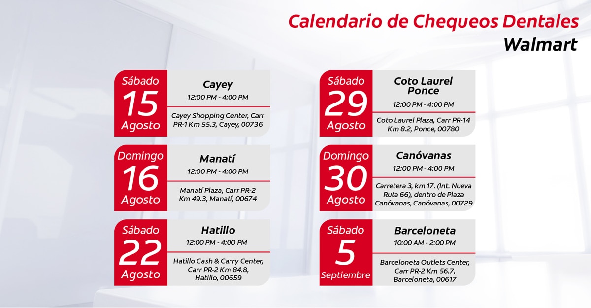 Calendario de visitas en Walmart