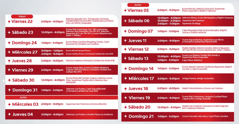 Calendario de visitas promocionales