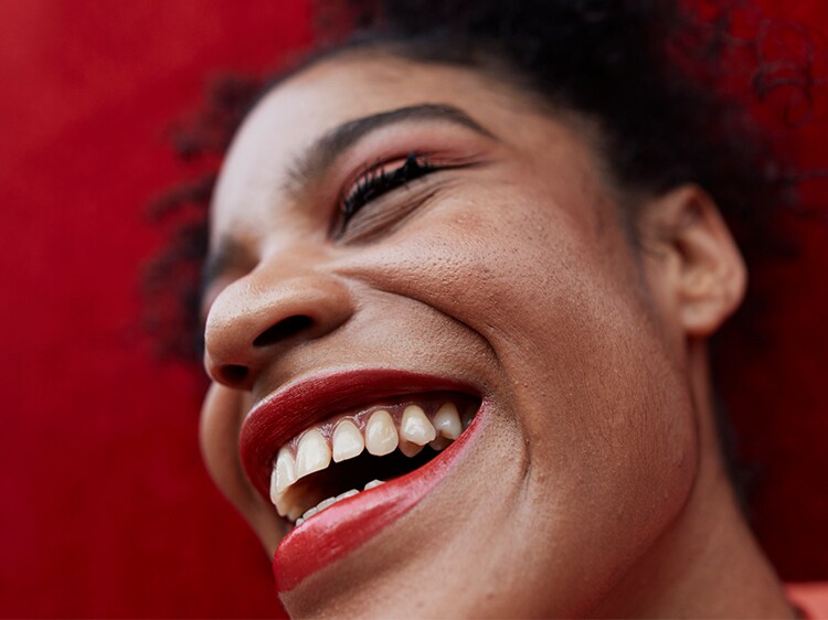 woman smiling