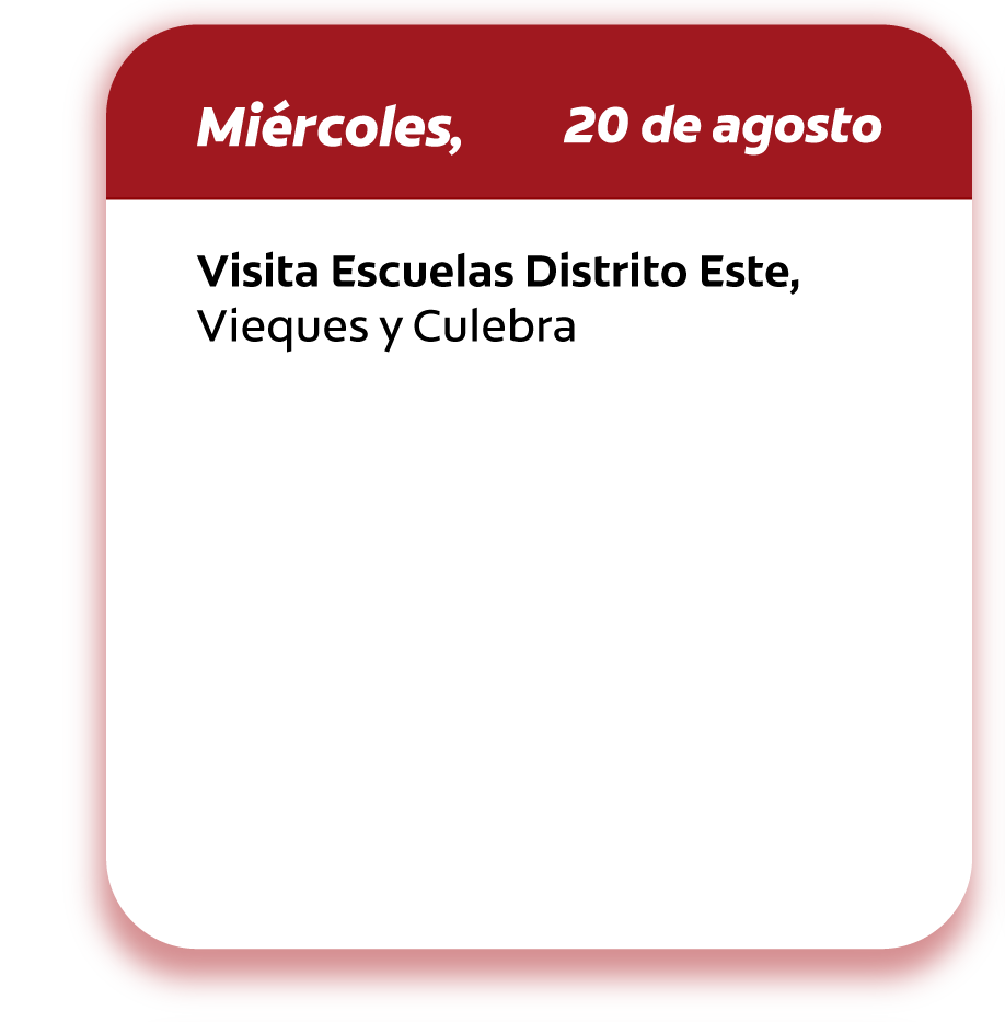 Calendario de visitas 20 de agosto