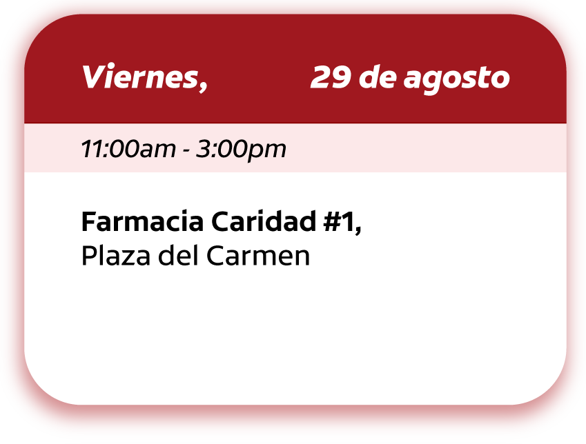 Calendario de visitas 29 de agosto