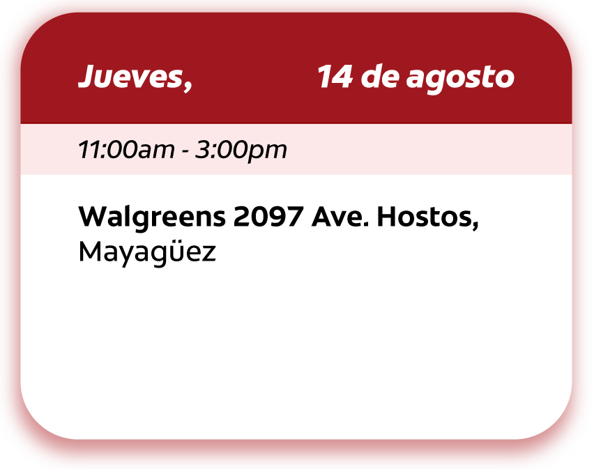 Calendario de visitas 14 de agosto