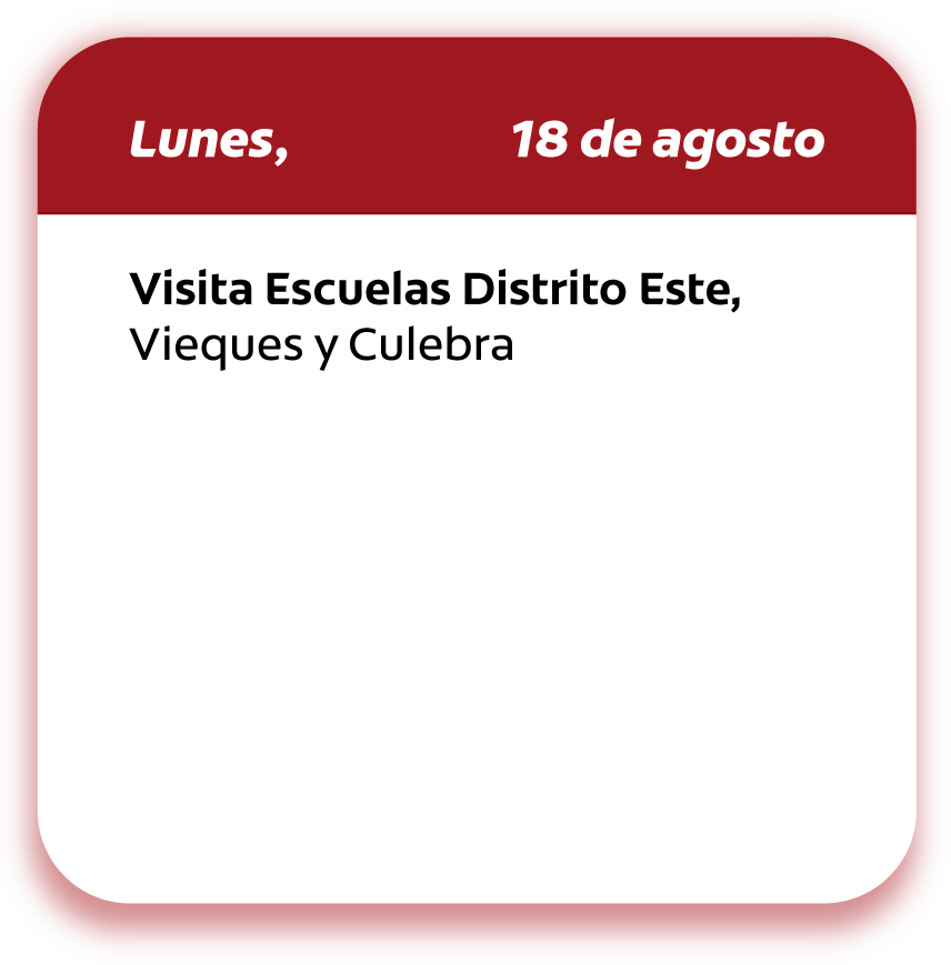 Calendario de visitas 18 de agosto